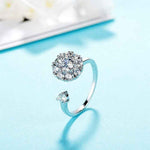 Load image into Gallery viewer, Crystal Rotating Silver Ring

