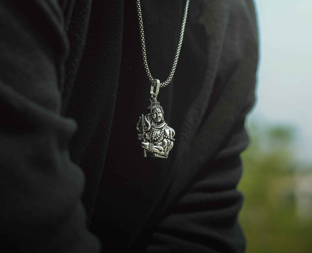 Lord Shiva With Trishul Pendant Chain