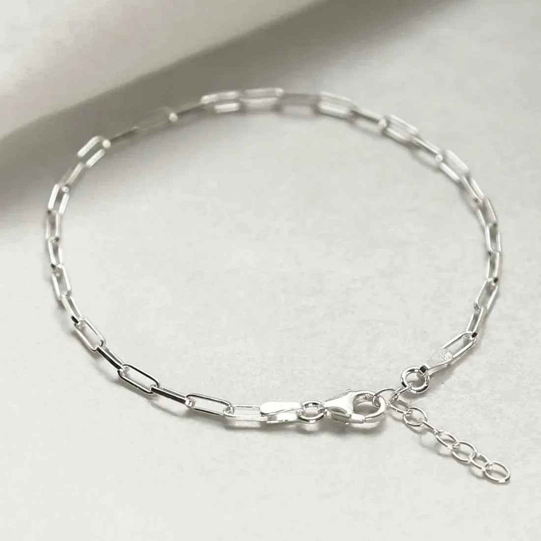 Vidhata Jewels 925 Silver Paper Clip Unisex Bracelet