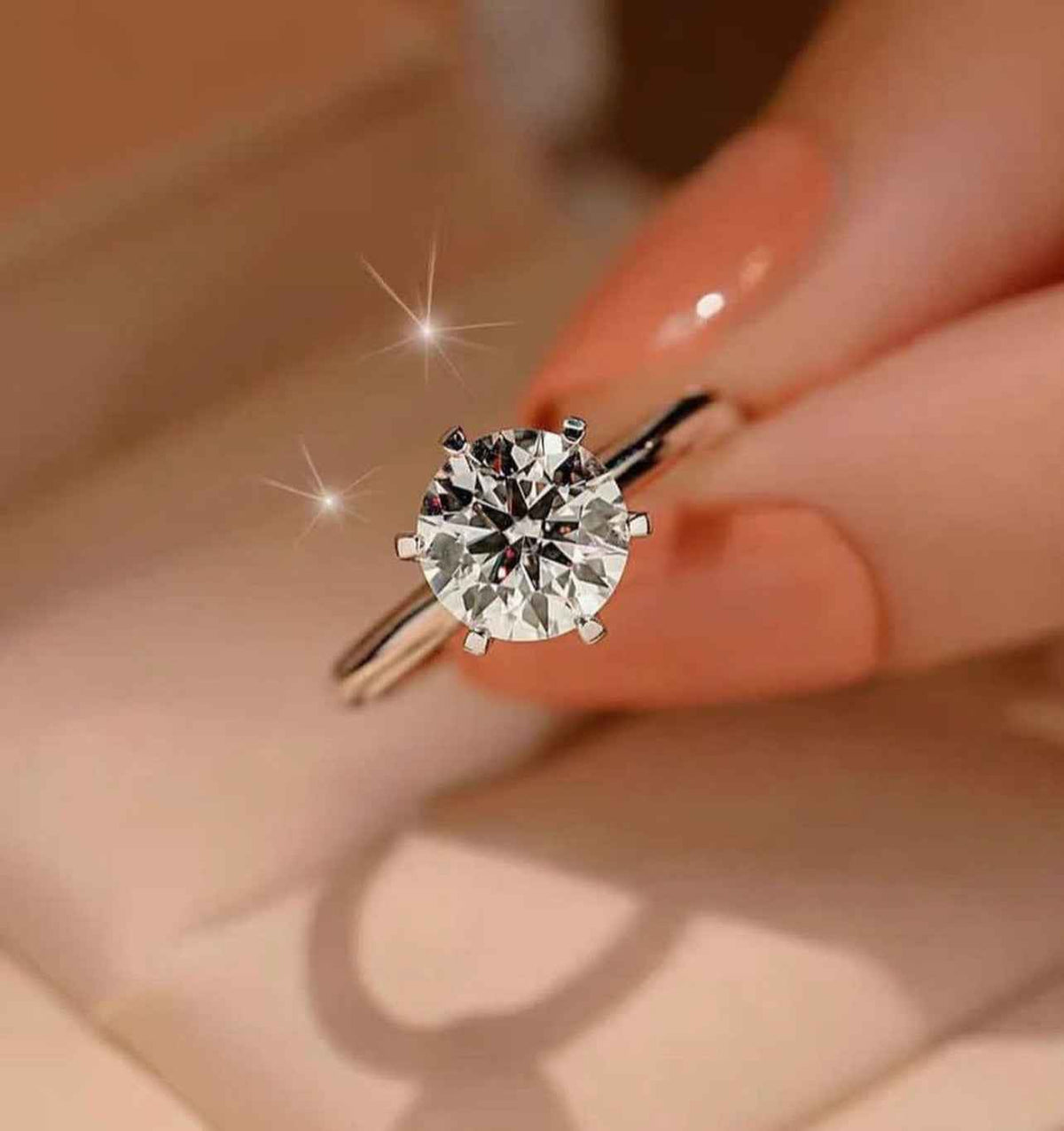 American diamond silver ring