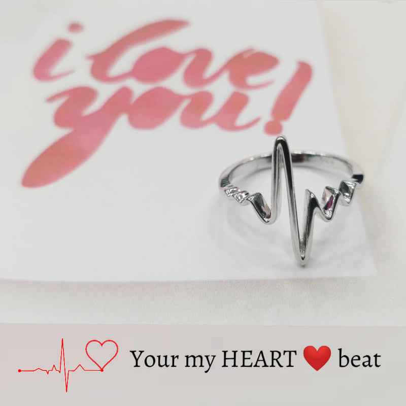 Heart Beat Silver Ring