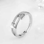 Load image into Gallery viewer, Heart Layered Silver Ring
