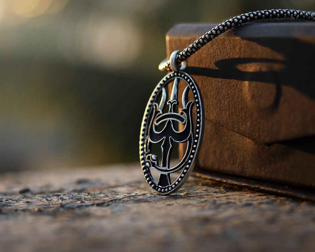 Black Oxidised Trishul Pendant Chain