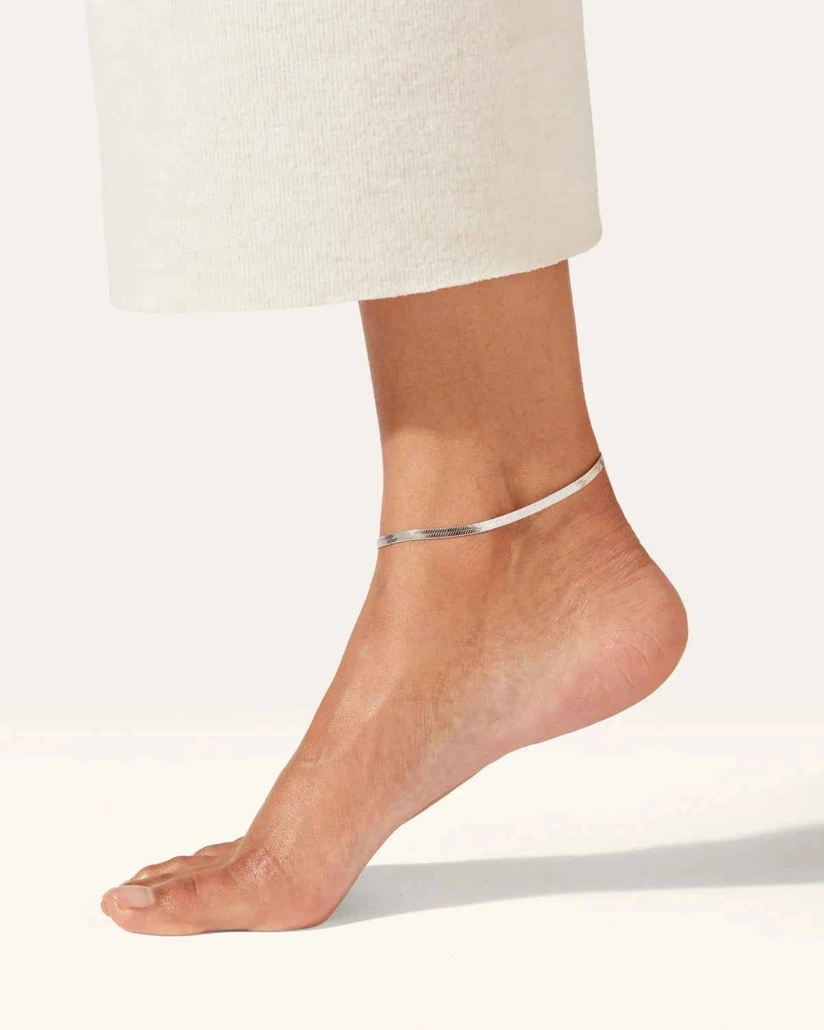 Snake chain silver anklets