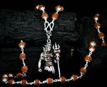 Load image into Gallery viewer, New lord shiva pendant with original Silver Rudraksha Mala
