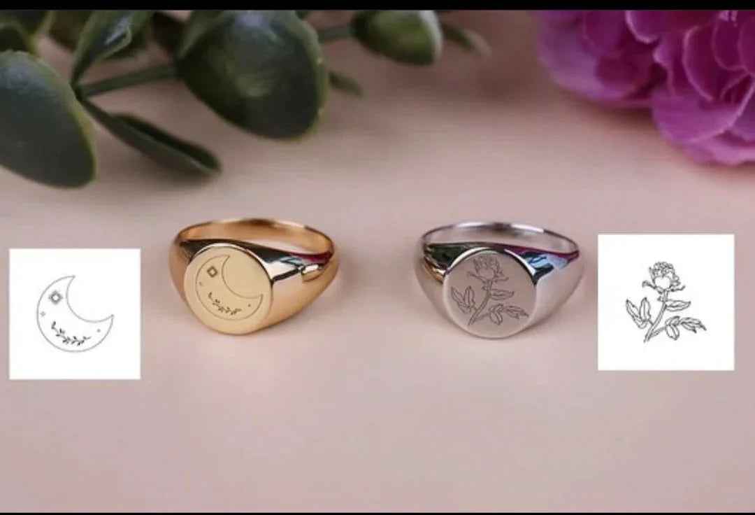 Signature Style: Personalized 925 Silver Signet Rings for Men and Women