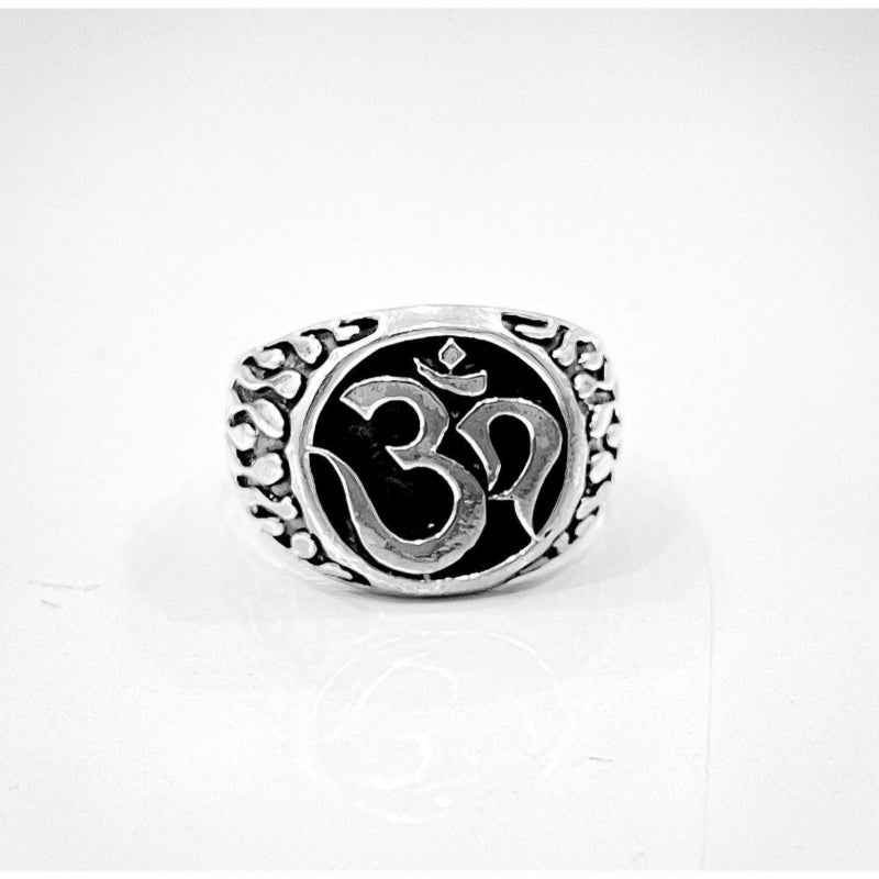 Stylish Silver Om Ring