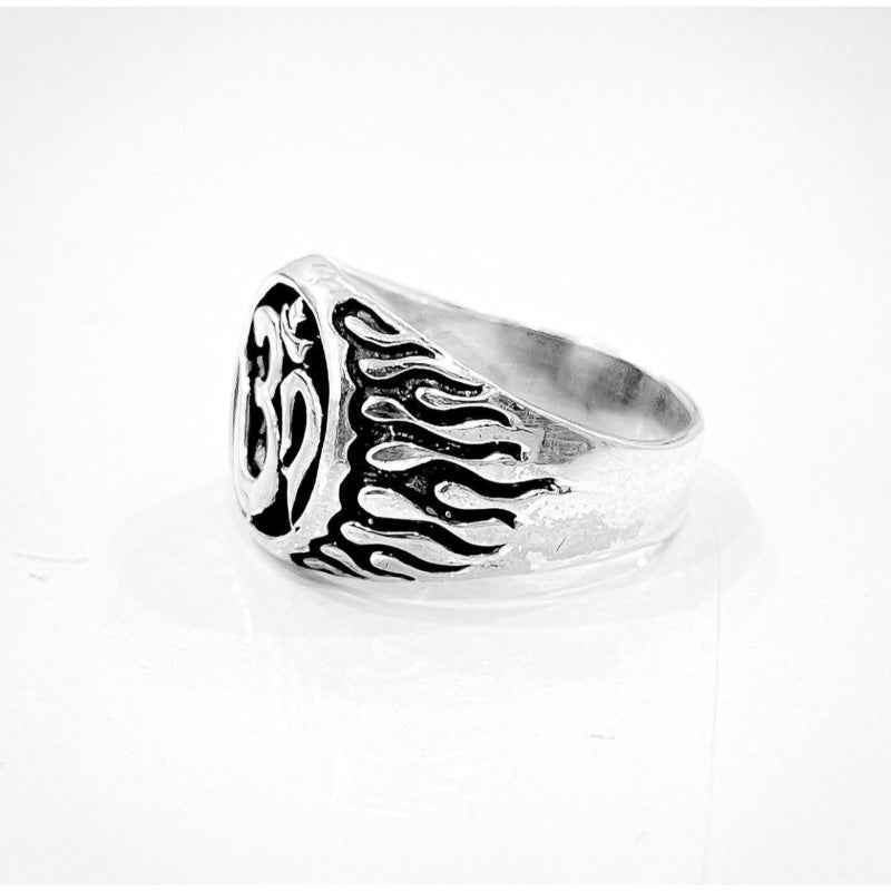 Stylish Silver Om Ring