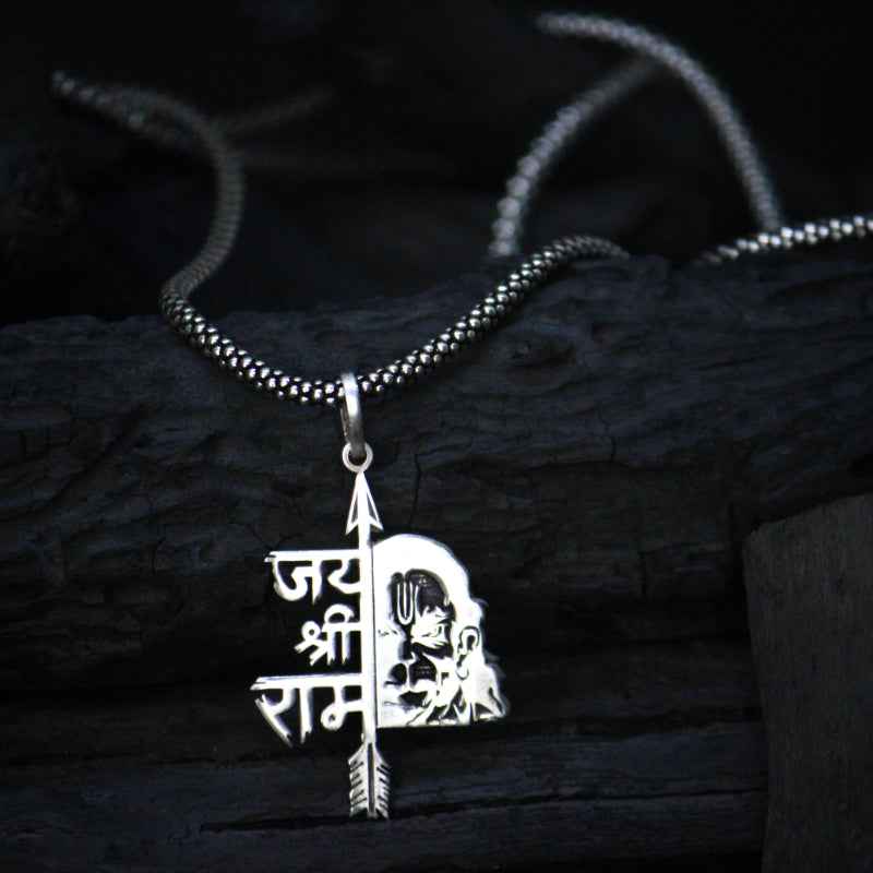 Jai shree ram pendent with oxidised chain