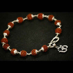 Load image into Gallery viewer, Silver Om Rudraksha Bracelet
