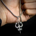 Load image into Gallery viewer, Trishul Pendant with Oxidised Chain
