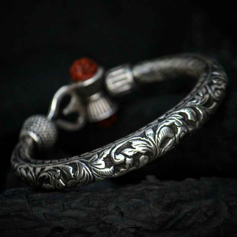 Handmade silver trishul bangle