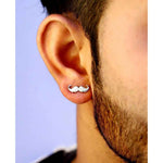 Load image into Gallery viewer, Moustache Silver Earring
