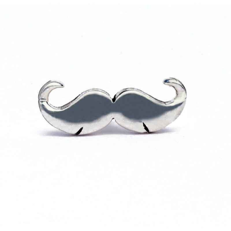 Moustache silver earring