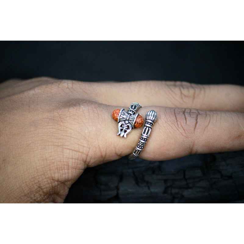 Trishul Silver Ring