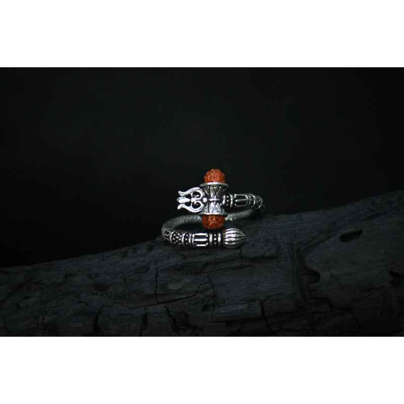 Trishul Silver Ring