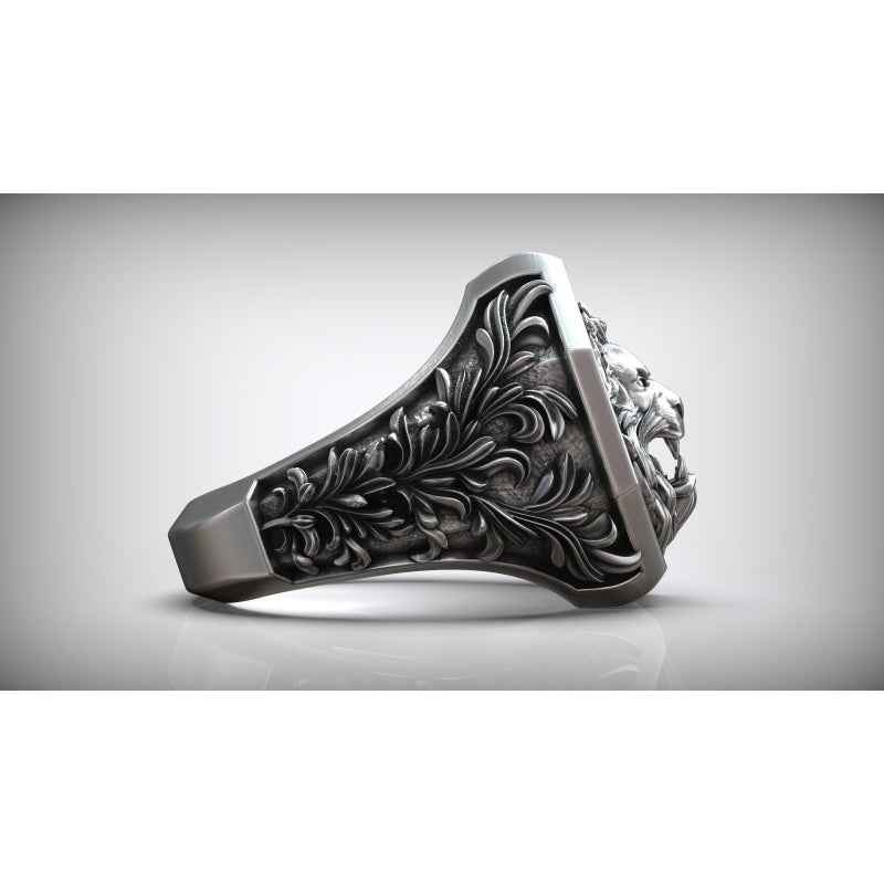 Versace Silver Lion Ring