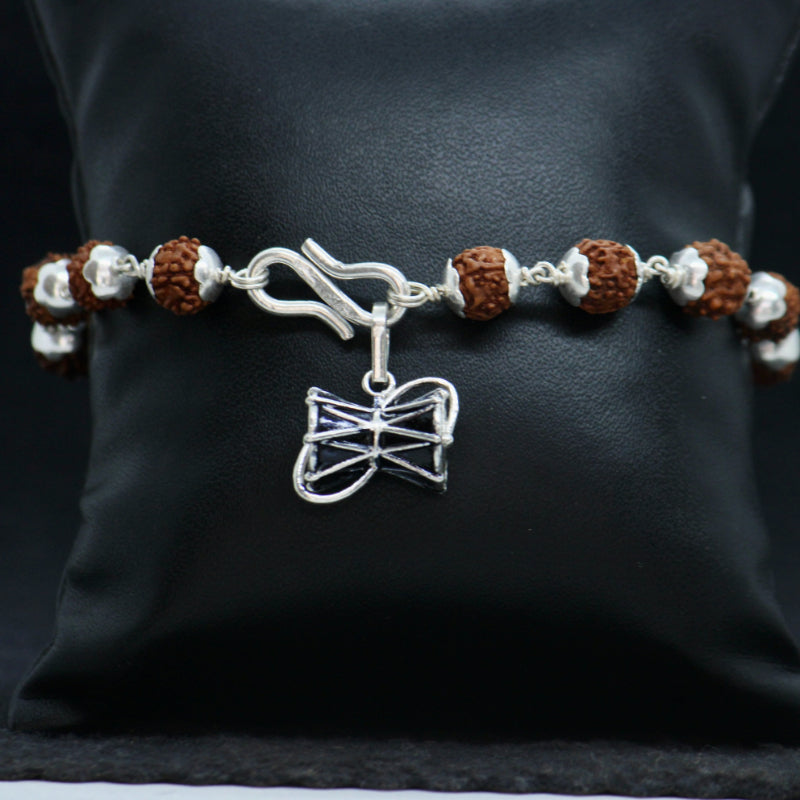 Rudraksha bracelet with damru