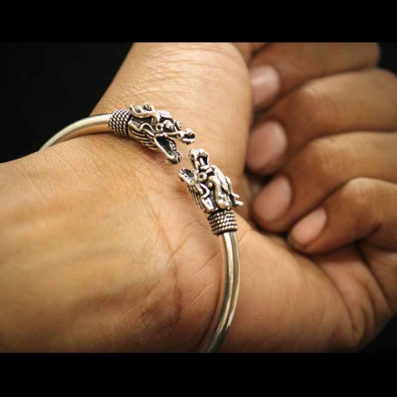 Silver Dragon Bangle