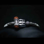 Load image into Gallery viewer, Silver Trishul Rudraksha Bangle
