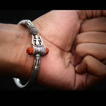 Load image into Gallery viewer, Silver Trishul Rudraksha Bangle
