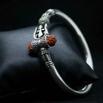 Load image into Gallery viewer, Silver Trishul Rudraksha Bangle
