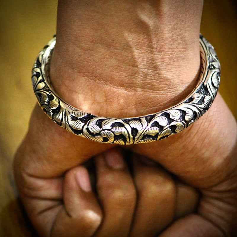 Handcrafted Silver Trishul Bangle