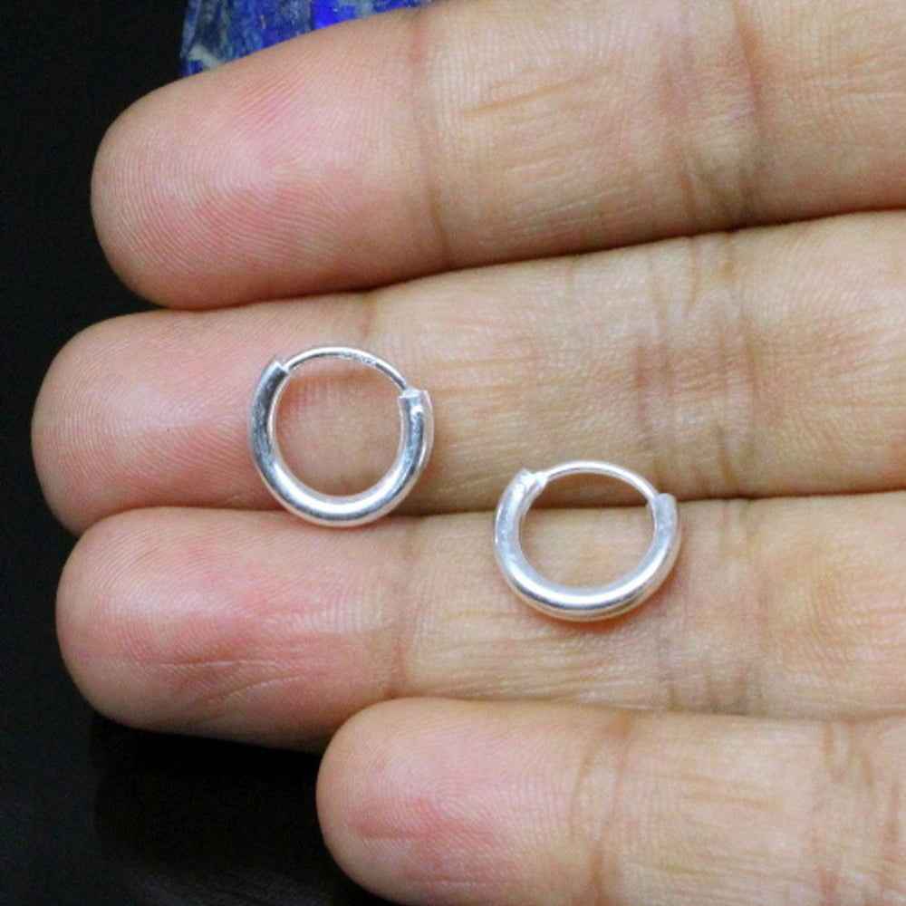 Sterling Silver Plain Earrings for Girls