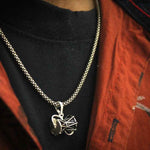 Load image into Gallery viewer, Damru Pendant with Oxidised Chain
