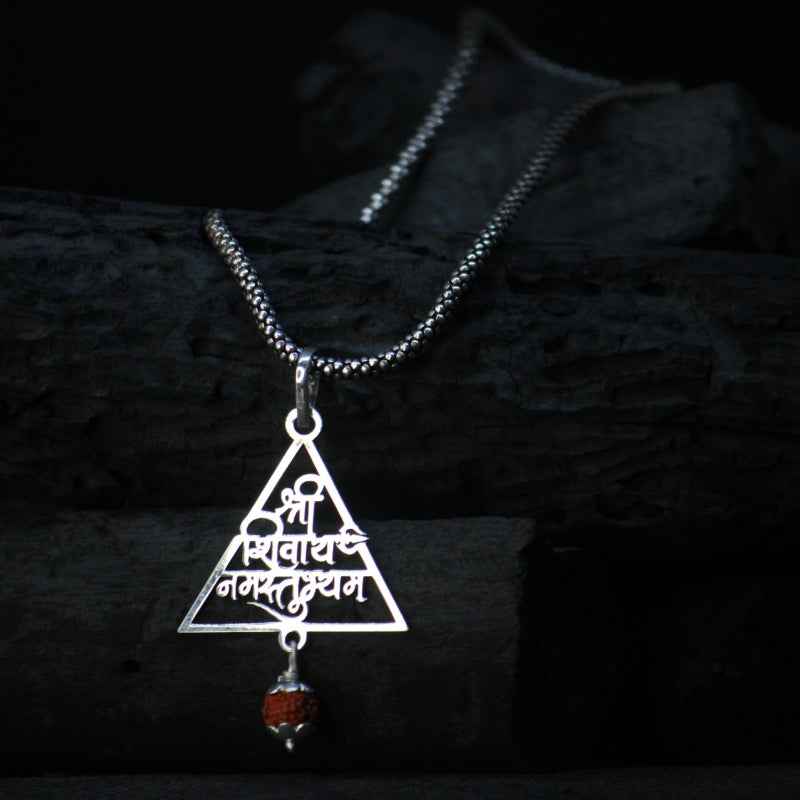Shree shivay namastubhyam pendent with oxidised chain