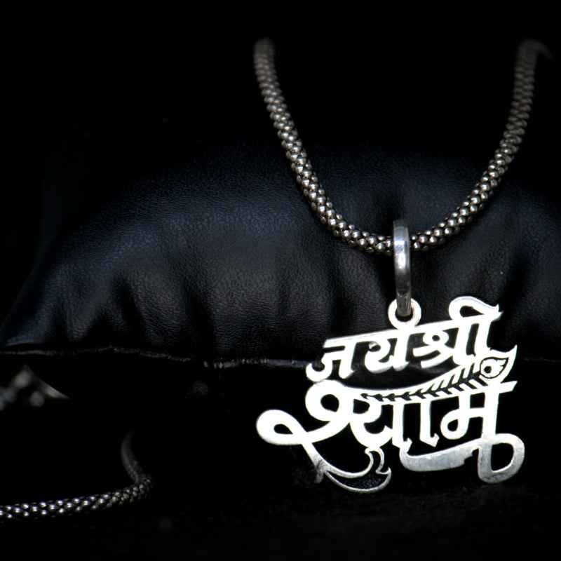 Jay shree shyam pendent with oxidised chain
