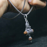 Load image into Gallery viewer, Shiv Damru Rudraksha Pendant with Oxidised Chain
