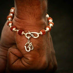 Load image into Gallery viewer, Silver Om Rudraksha Bracelet
