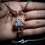 Load image into Gallery viewer, Trinetra Damru Rudraksha Pendant with Oxidised Chain
