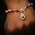 Load image into Gallery viewer, Silver Ganesha Pendant Rudraksha Bracelet
