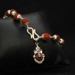 Load image into Gallery viewer, Silver Ganesha Pendant Rudraksha Bracelet
