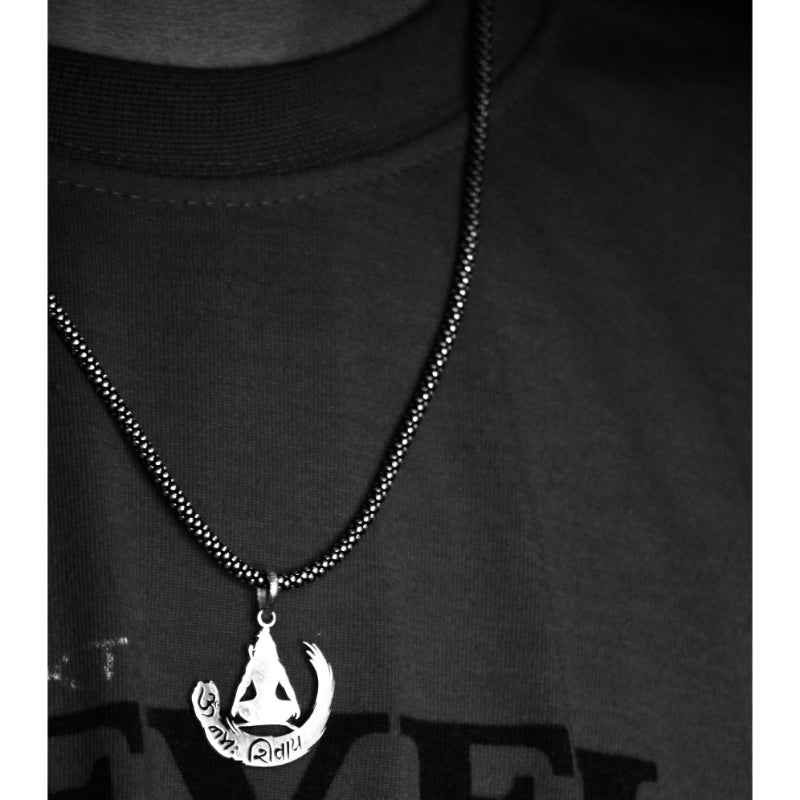Om Namah Shivay Pendent with Oxidised Chain