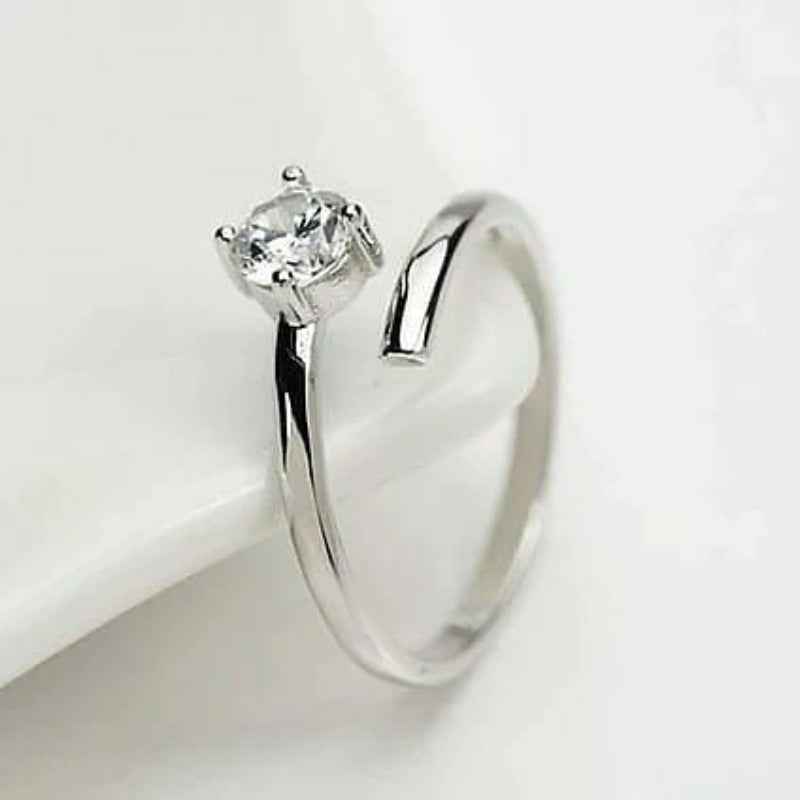Swirling adjustable silver ring