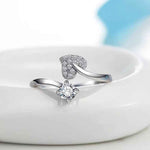 Load image into Gallery viewer, Shimmering Heart Diamond Silver Ring
