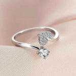 Load image into Gallery viewer, Shimmering Heart Diamond Silver Ring
