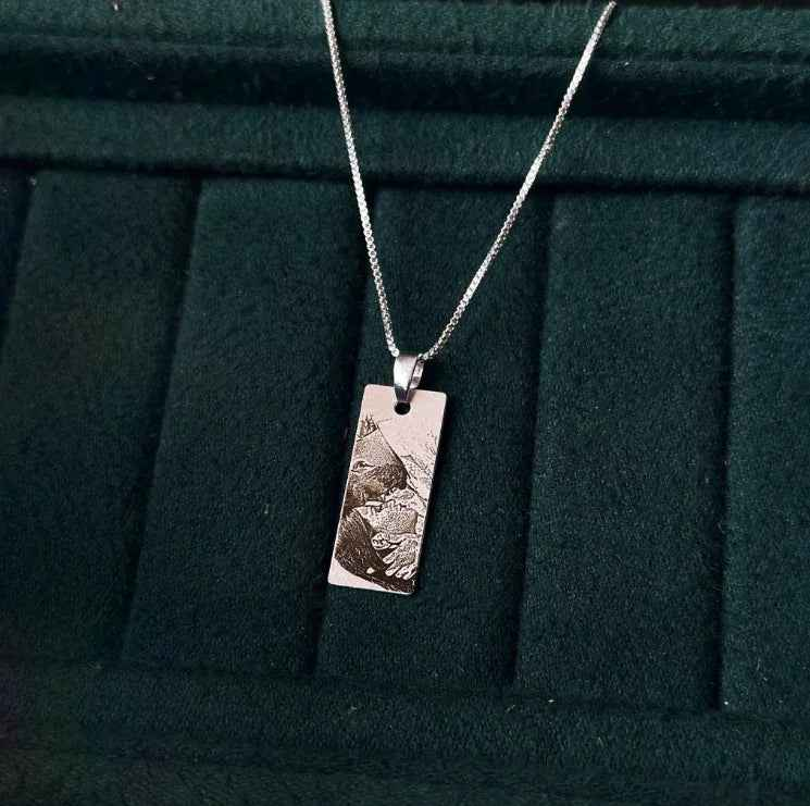 Eye Customize Photo Pendant 92.5 Silver Necklace For Him & her