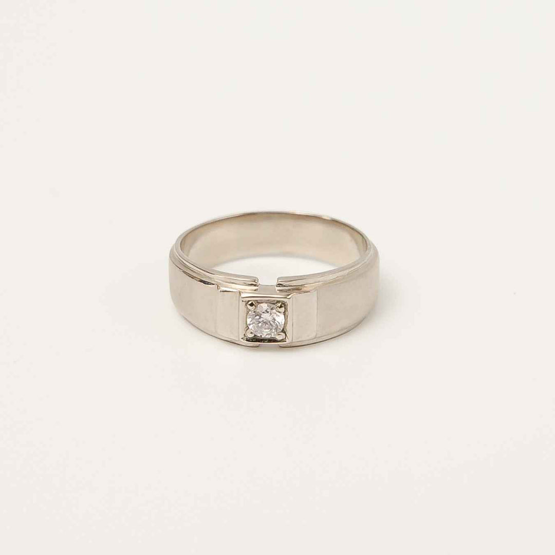 Men’s Classic Single Stone Band 925 Sterling Silver