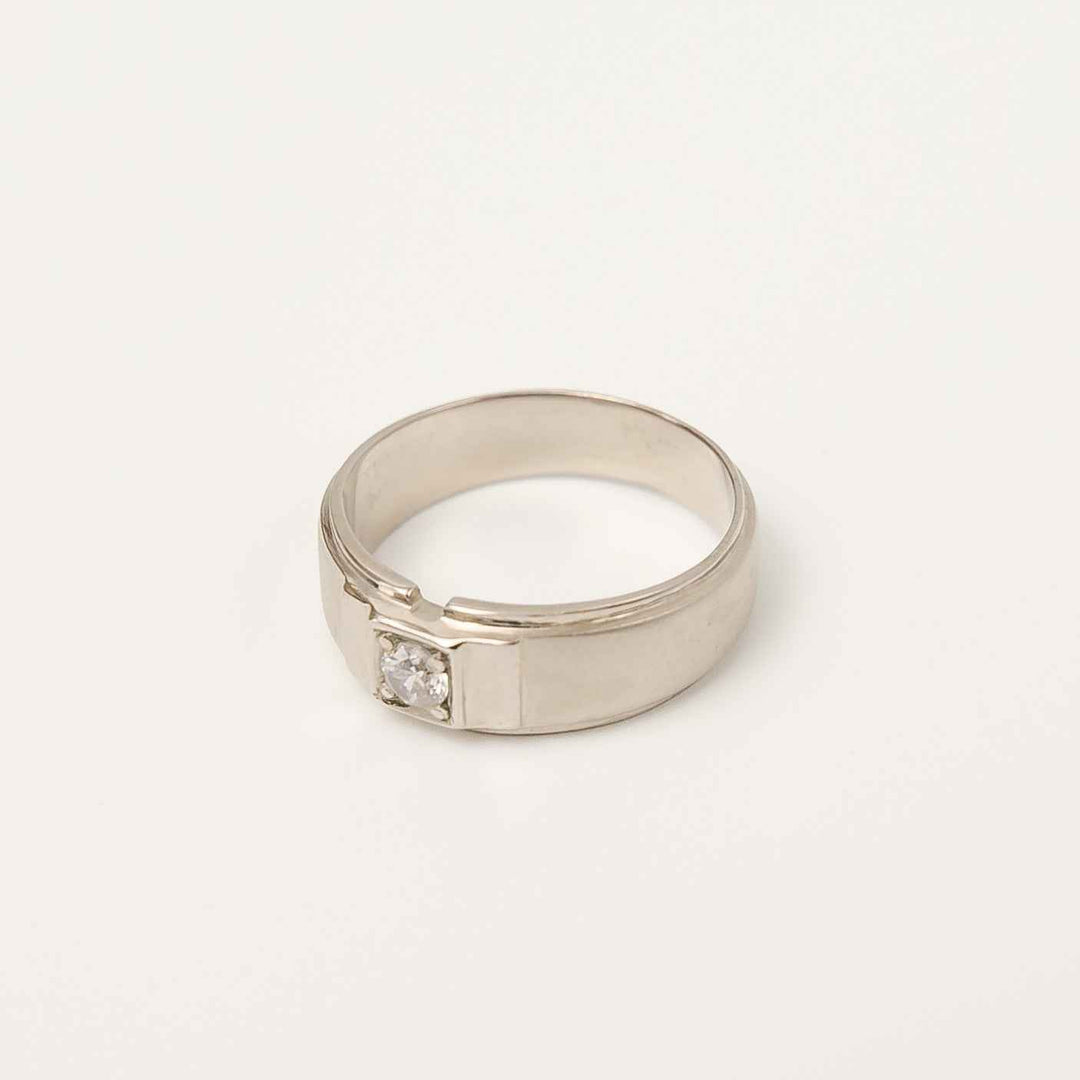 Men’s Classic Single Stone Band 925 Sterling Silver