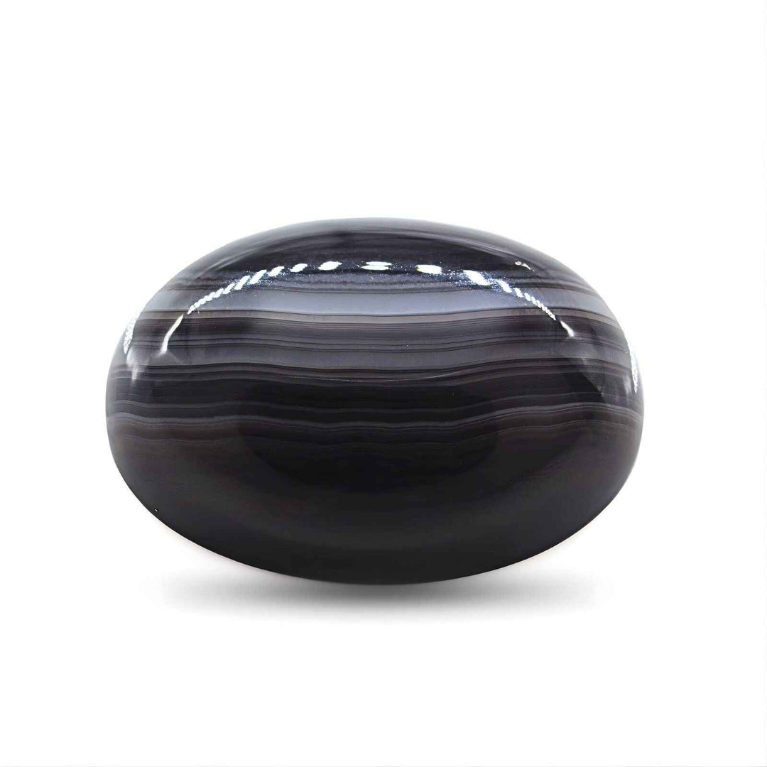 12.9Ct Natural Black and Grey Sulemani Hakik Oval Gemstone