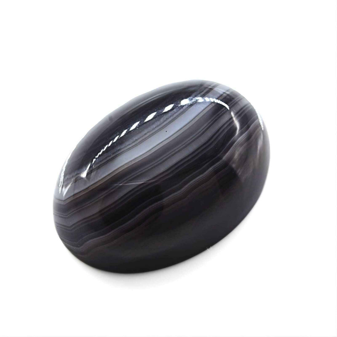 12.9Ct Natural Black and Grey Sulemani Hakik Oval Gemstone