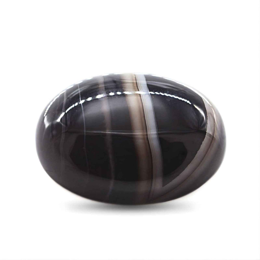 12.5Ct Natural Black and Grey Sulemani Hakik Oval Gemstone