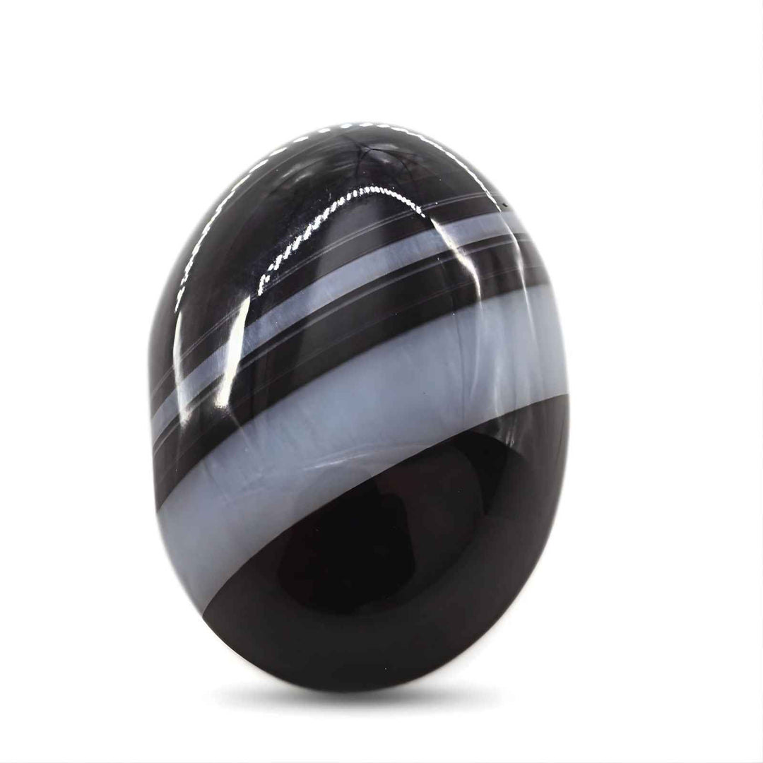 11.8Ct Natural Black and Grey Sulemani Hakik Oval Gemstone