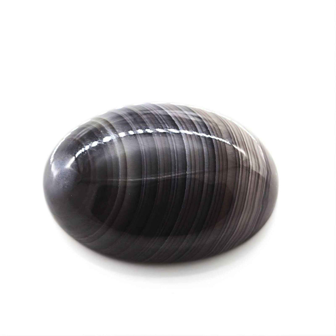 12.3Ct Natural Black and Grey Sulemani Hakik Oval Gemstone