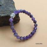 Load image into Gallery viewer, Natural Purple Amethyst stones With Buddha Face Reiki Healing Meditation and Protections Crystal Beads Bracelet
