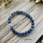Load image into Gallery viewer, Natural Lapis stones With Buddha Face Reiki Healing Meditation and Protections Crysta Beads Wrist Bracelet

